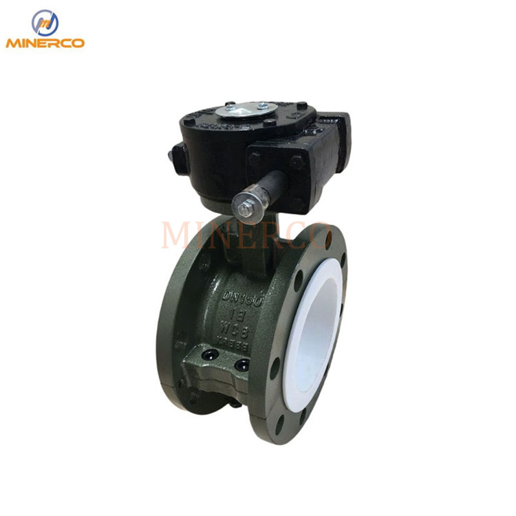 PTFE Soft Seat Flange Connection Cast Steel Material Manual Butterfly Valve