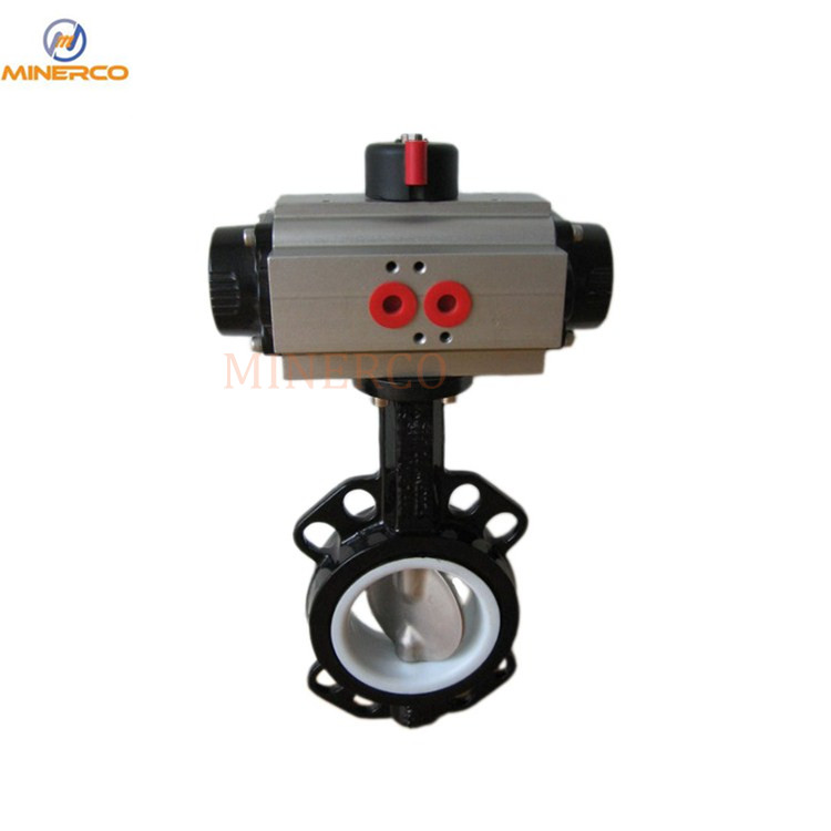 Ductile Iron Pneumatic PTFE Lined Butterfly Valve