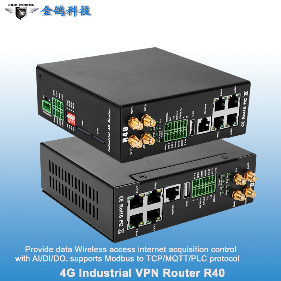 Dual SIM 4G LTE and 5G-ready cellular routers for IoT applications with wifi 3 LAN 1 WAN support IP cameras and other network equipment devices.