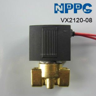  High quality 2way Fluid Brass solenoid valve.Normally closed type. Model:VX2120-08