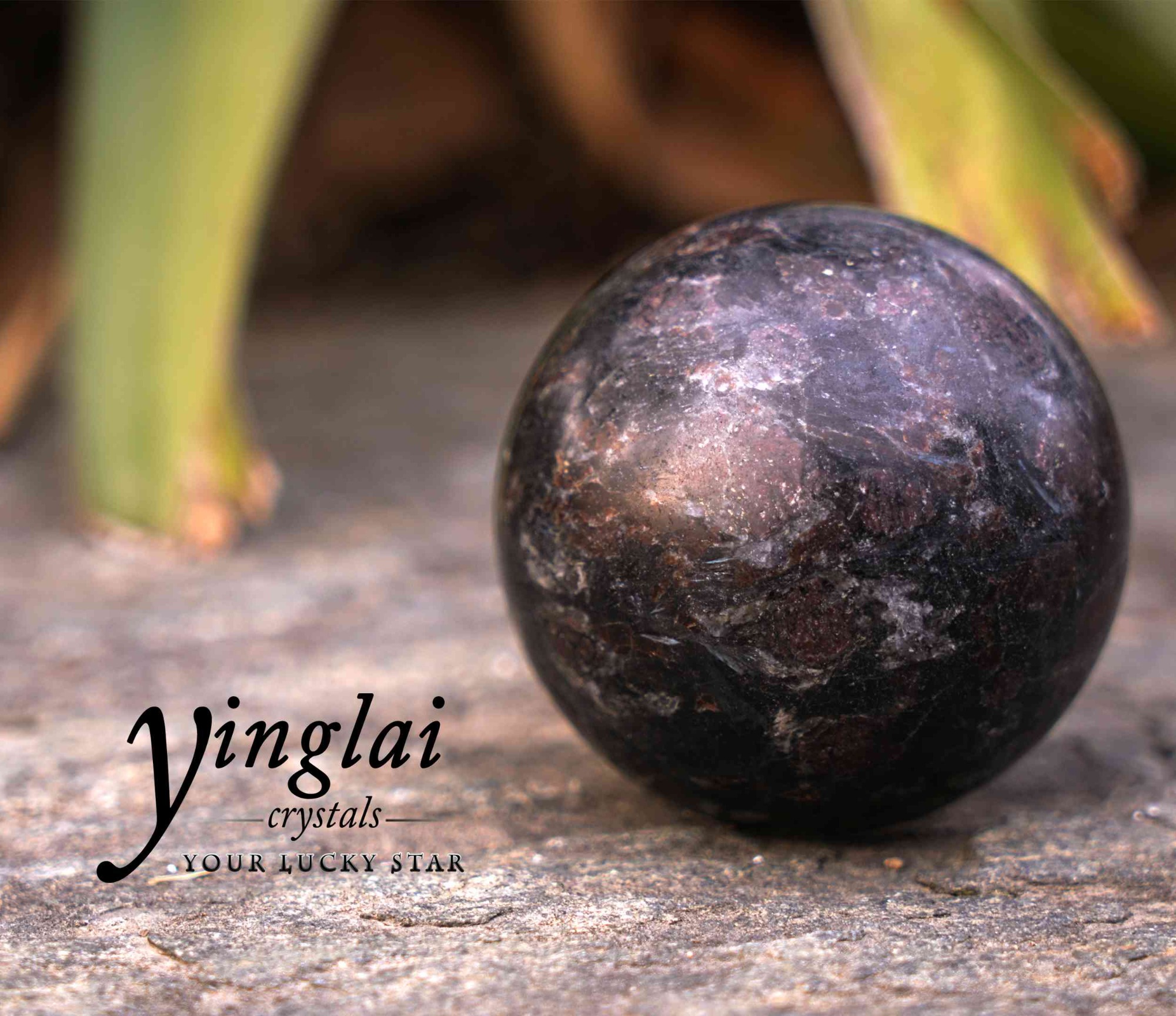 Yinglai 2.2 Top Quality Astrophyllite Sphere Natural Crystal Sphere, Meditation Crystals