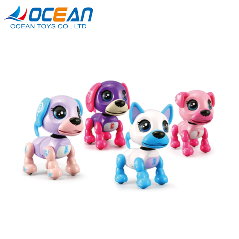 Small interactive touch gesture battery operated dog pocket toys