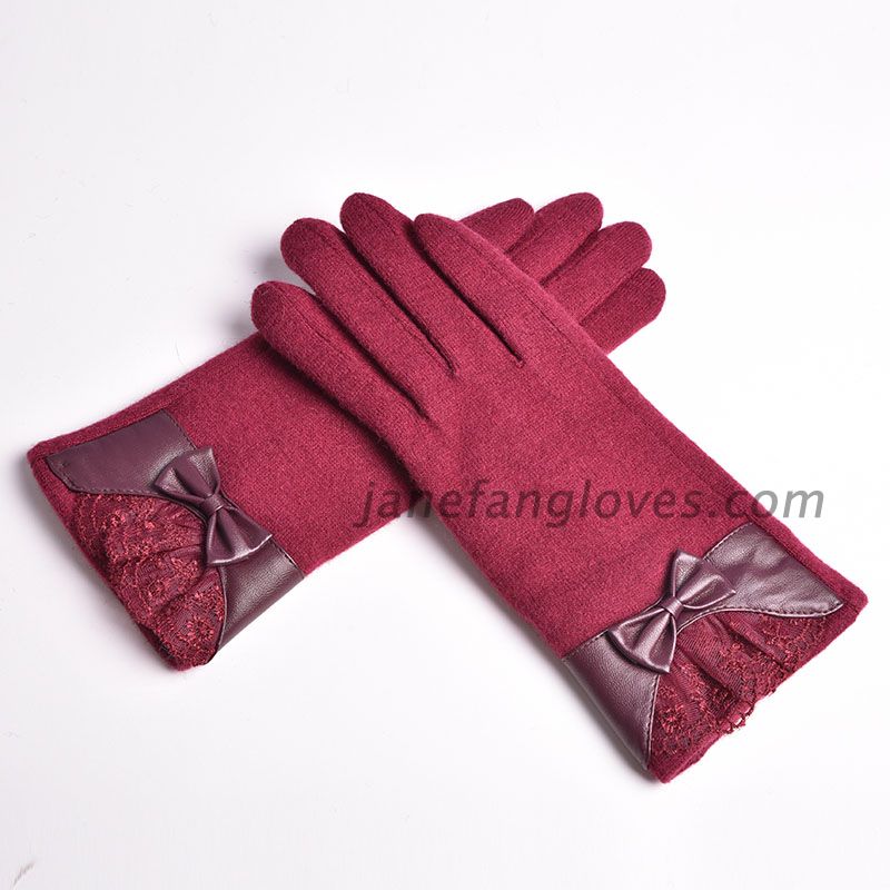 Wholesale winter fashion female wool gloves