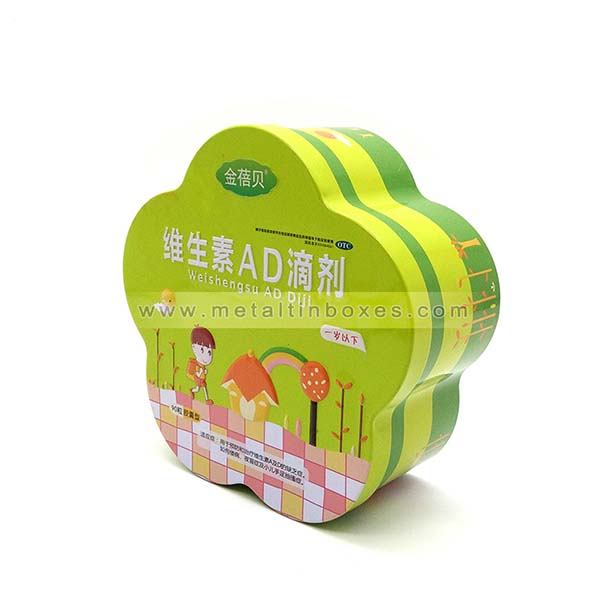 Lovely flower shape biscuit tin box biscuit packaging tin boxes