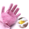 Silicone dishwashing magic gloves for kitchen , brush gloves