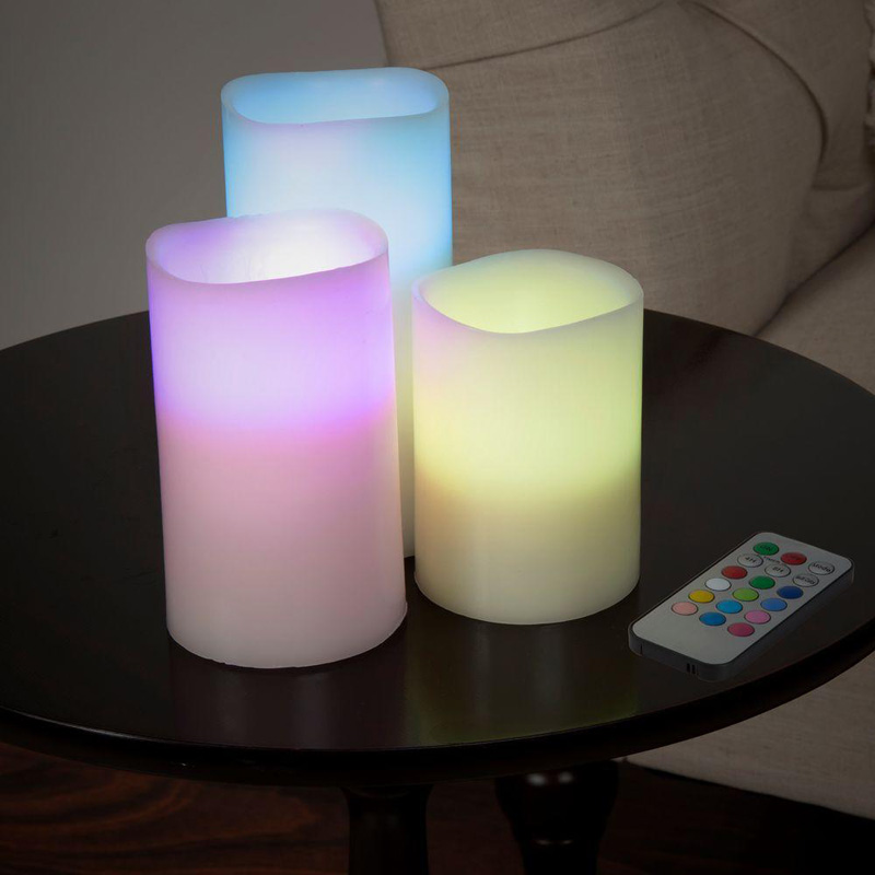 Wholesale Color Changing Remote Flameless LED Pillar Candles, Decorative Flameless Candles Supplier