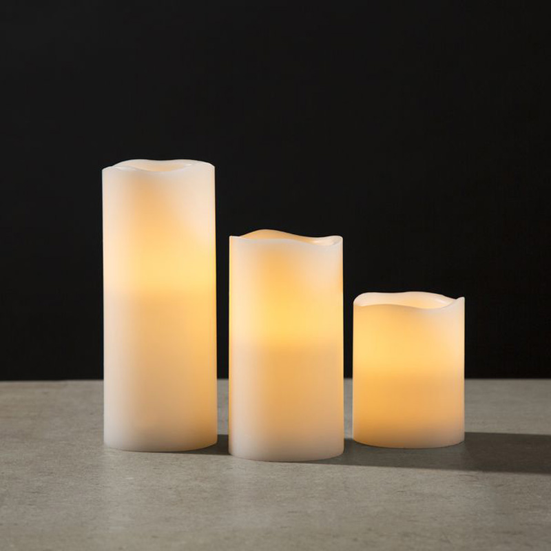 White Inglow Flameless LED Pillar Candles with Timer, Remote Control manufacturer