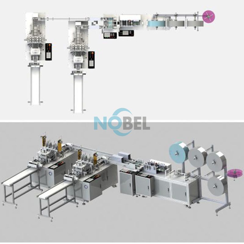 NBL-7200K Fully Automatic Kids Flat Face Mask Production Line (1+2)  face mask machine manufacturer  disposable face mask making machine