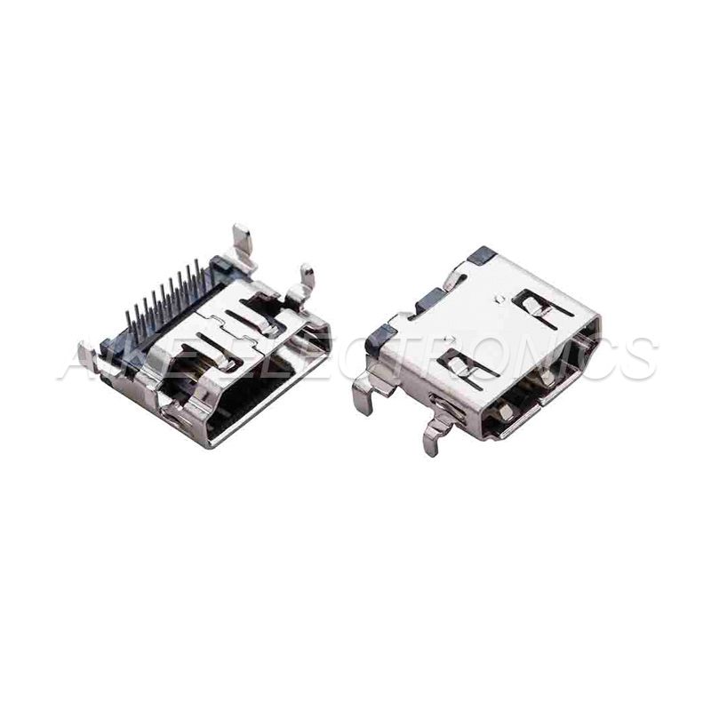 HDMI connector 19PIN DIP Type with through hole legs,sink PCB Board Type