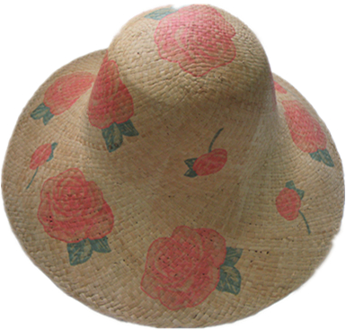 Raffia Straw with Printing Hatted Tyre