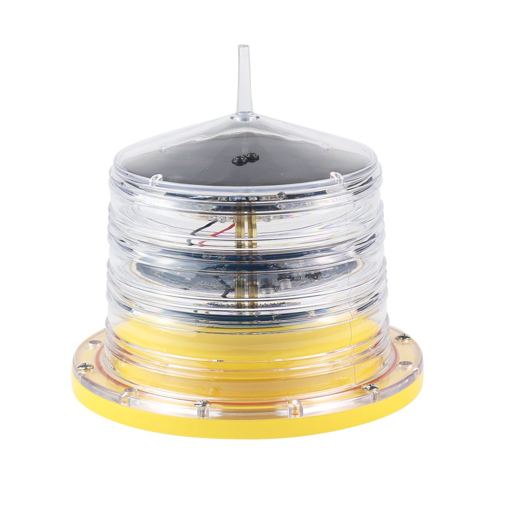 Yellow color self container battery solar marine navigation light
