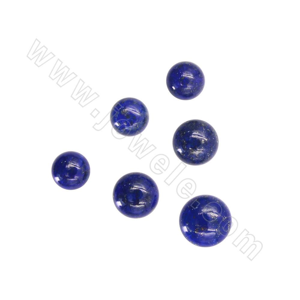 Natual Lapis lazuli Cabochons Round Diameter 12-16mm Thickness About 5.5-6.5mm 4Pieces/Pack