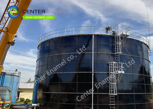 Glass Fused to Steel Landfill Leachate Storage Tanks With Aluminum Alloy Trough Deck Roofs 