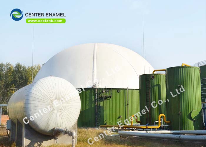 Glass Lined Steel Tank With Double Membrane Roof For Biogas Storage