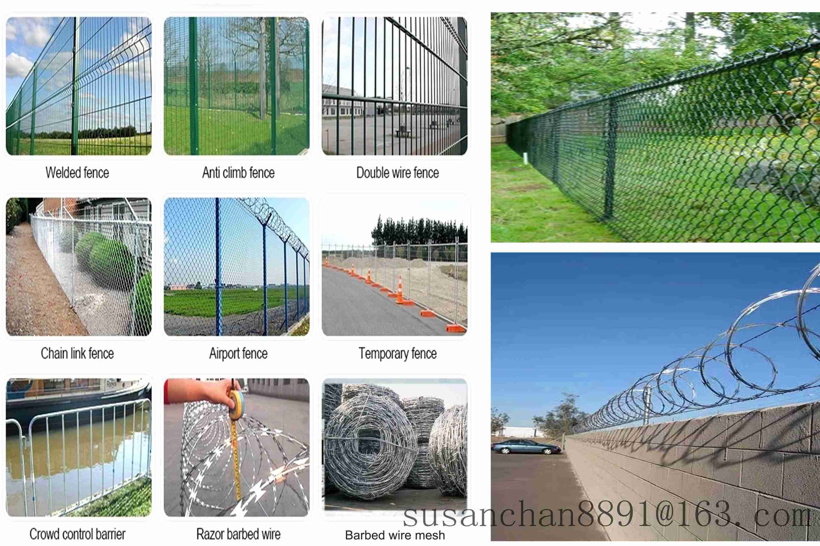 Anti climb Galvanized Stainless Wire Mesh Chain Link Fence
