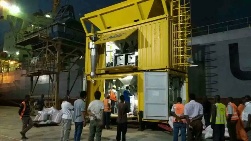 Containerised Bagging System for grains, rice, wheat, corns, maize