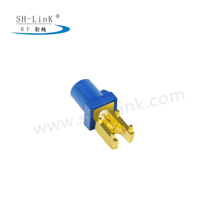 Car GPS Fakra C Male Blue Right Angle End Launch PCB Connector