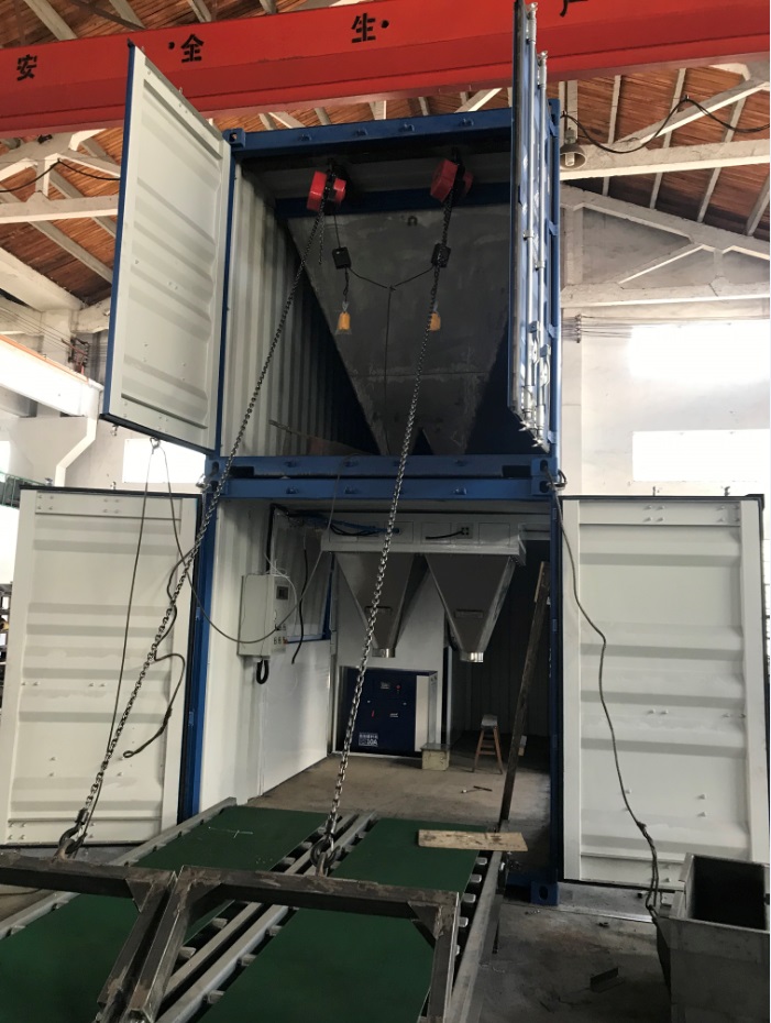 Containerized Mobile Bagging Machine for Salt full automatic PACKING, WEIGHING AND SEWING MACHINE full automatic packaging line full automatic flour bagging palletizing and wrapping system