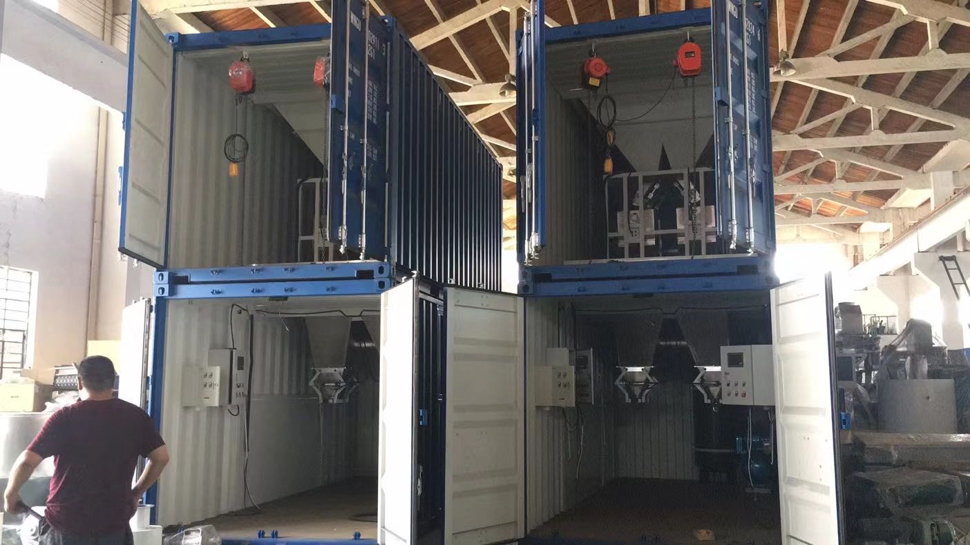 Containerised bagging machine for pet feed Containerised bagging system Mobile Bagging Unit Wuxi HY Machinery Co., Ltd. 