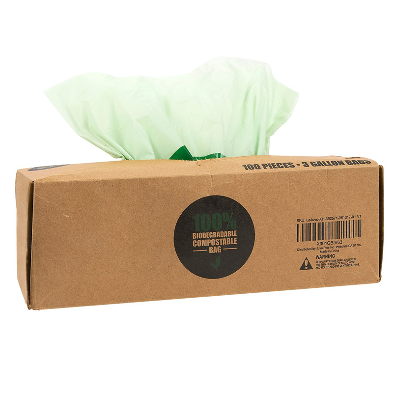 Eco-friendly biodegradable custom printed PLA plastic trash bags