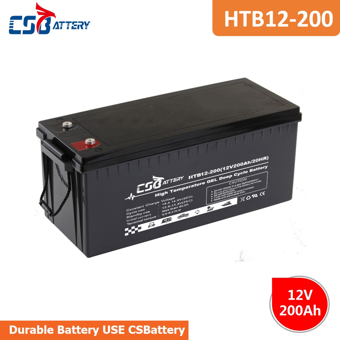 CSBattery 12V200AH Long life GEL Battery for marine/Automotive/motorcycle/bicycle/UPS/computer-backup-power 