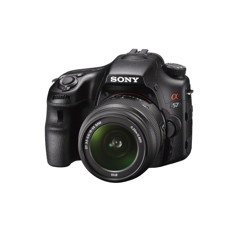 Фотокамера с полупрозрачным зеркалом Sony Alpha SLT-A57 16.1 MP Exmor APS HD CMOS Sensor DSLR Camera With 18-55mm lens