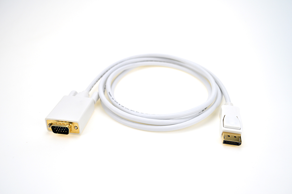 DisplayPort to VGA Adapters Male to Male White Gold Plated Connector