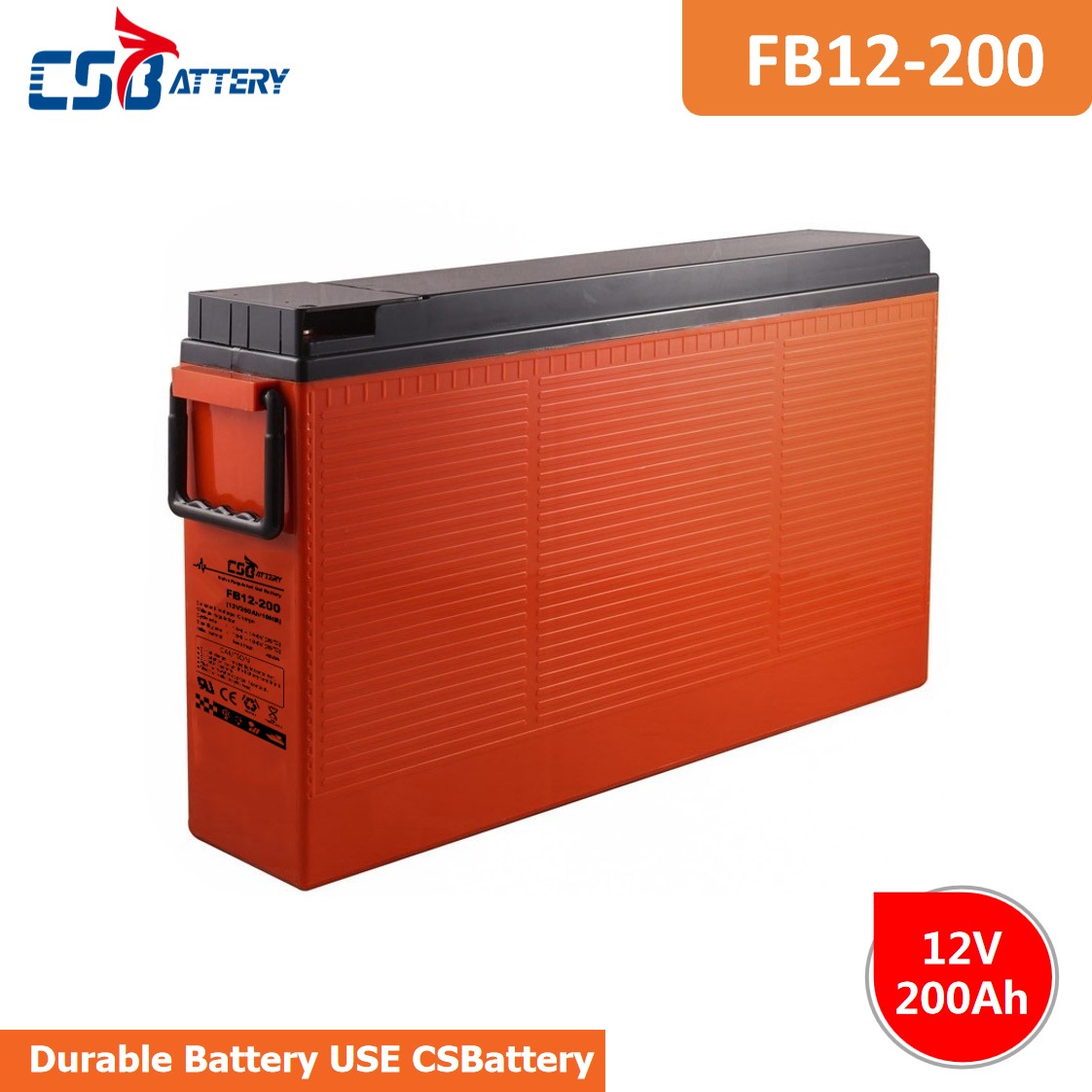 CSBattery 12V 200Ah silmFront Terminal        AGM Battery for Car/Bus/UPS/Electric-power/power-tools/Golf-car/solar-storage 							
