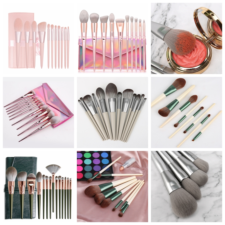 eco frienldy eyeshadow wood handle cosmetic make up powder foundation brushes set packet super soft can custom private label vegan Eco friendly leaping bunny Cruelty Free