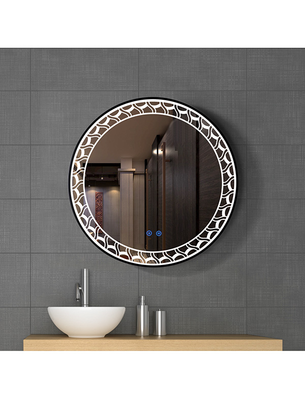 70cmSmart control Round LED bathroom mirror with light