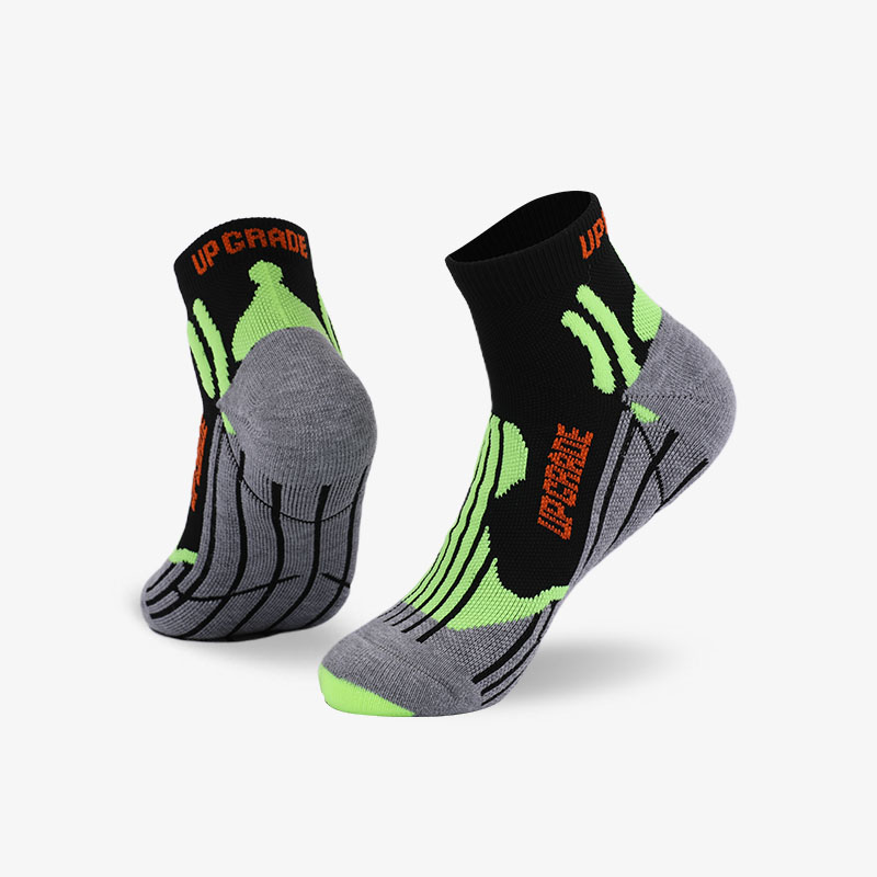 144N BLACK AND FLUORESCENT GREEN SPORT SERIES TERRY SOCKS