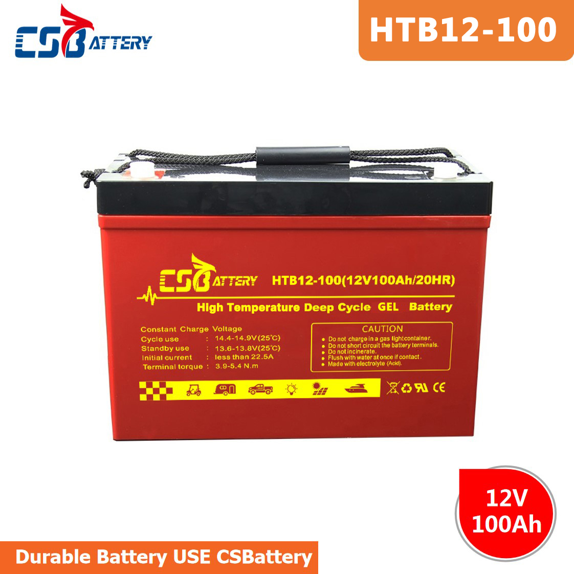 Csbattery 12V100ah Deep Cycle Solar Gel Battery for Golf-Car/Wheel-Chair/Power/Pump/Energy/Vs: Exide/Leoch/Ali/Vs: Aokly/Narada