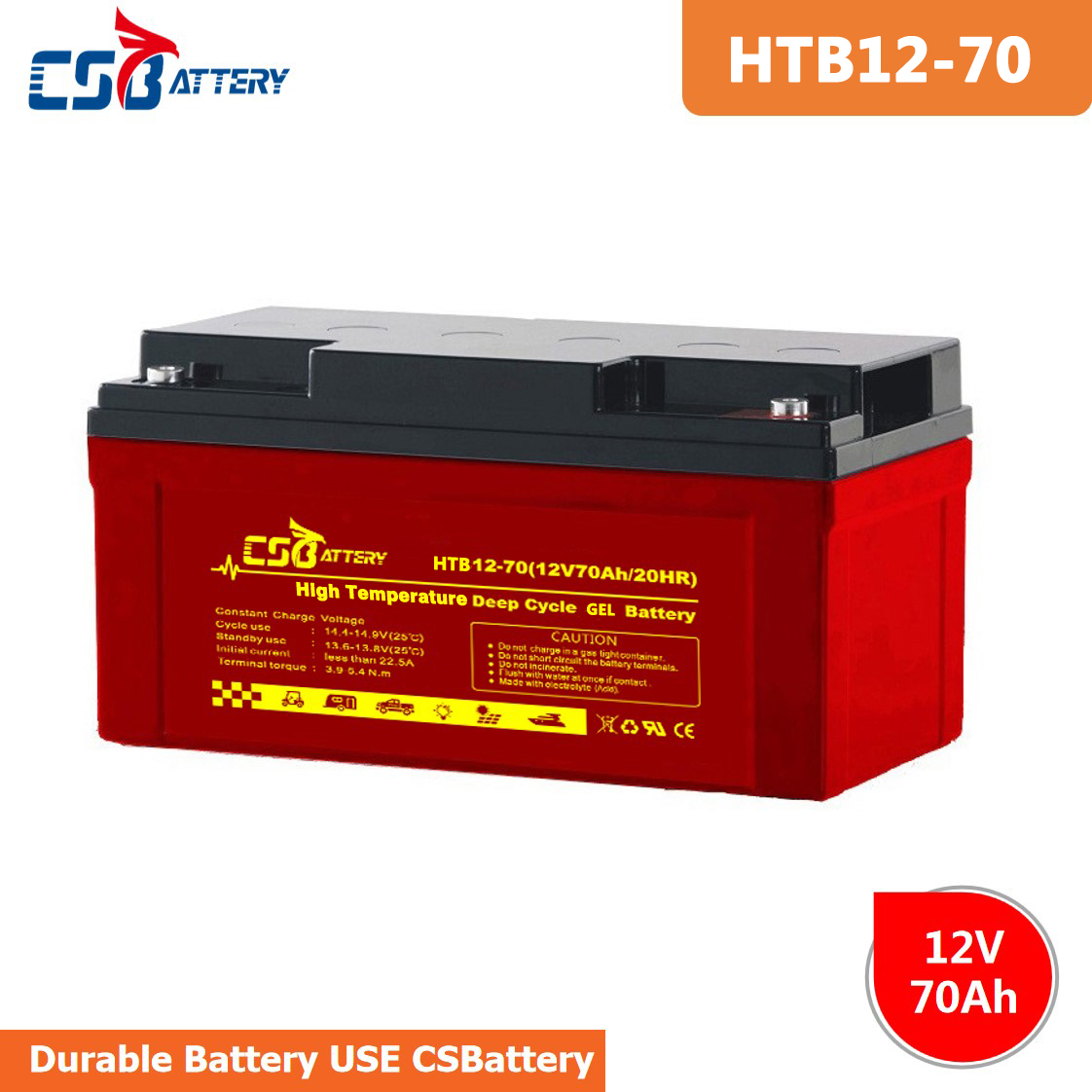 Csbattery 12V70ah Long Life Gel Battery for Solar-Panel-System/RV/Camping-Car/Communication/Ali