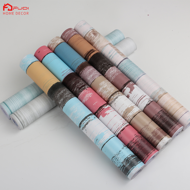 Factory wholesale Hot sale high quality vinyl wood grain self adhesive wallpapers for room
