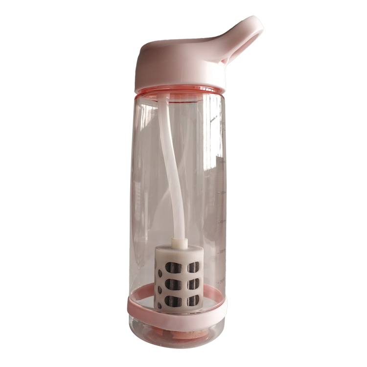 Portable plastic BPA-free sports kettle filter removes viruses