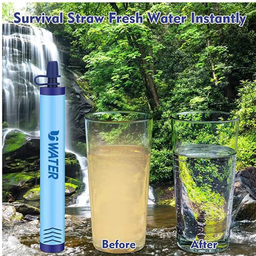 Microplastic water filter straw camping removes 99.999% of bacterial parasites from water