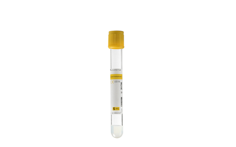 Gel & Clot Activator tube with yellow cap