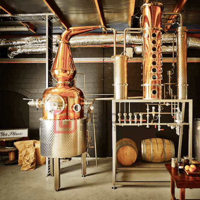 1000L 威士忌白兰地杜松子酒微型酿造设备酒精紫铜蒸馏器