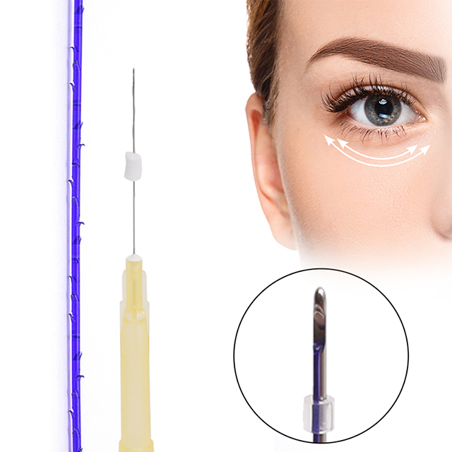 眼线 30G 25mm 胶原蛋白皮肤提升缝合带刺 pdo 用于眼部/面部抗皱