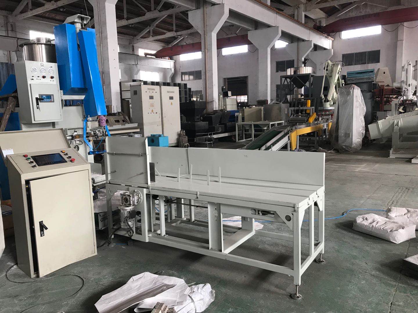 valve bag packing machine for dry mortars by 25kg~30 Kg bags wheat bagger full centralised automated packing and palletizing line for sugar crystal 50kg bag automatic bagging line complete fully autom