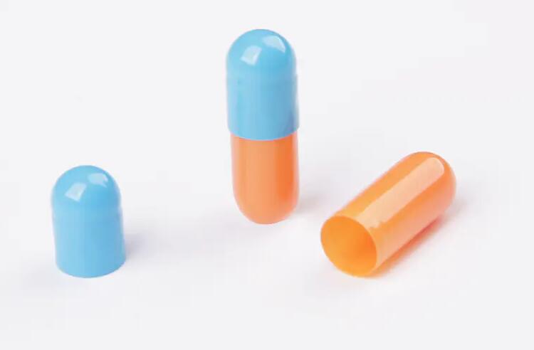 蓝色橙色空硬明胶胶囊尺寸 3# 凝胶胶囊