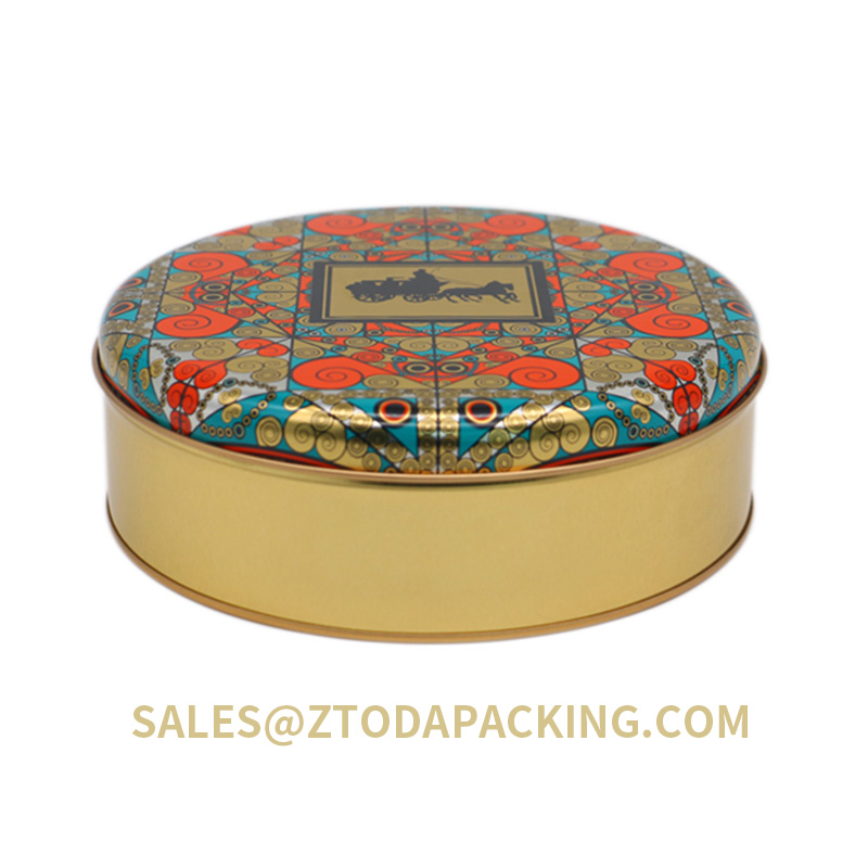 Christmas Candy Tin Box, Round Chocoalte Cookie Tins, Gifts Tin Box Packaging Wholesaler