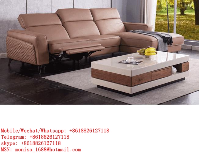 Italian Leather Sofa Space Capsule Electric Function Living Room Modern Minimalist Corner Combination Leather Sofa