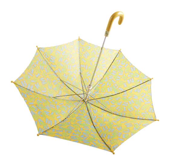 Yellow Alphabet Color Block Pongee Children umbrella