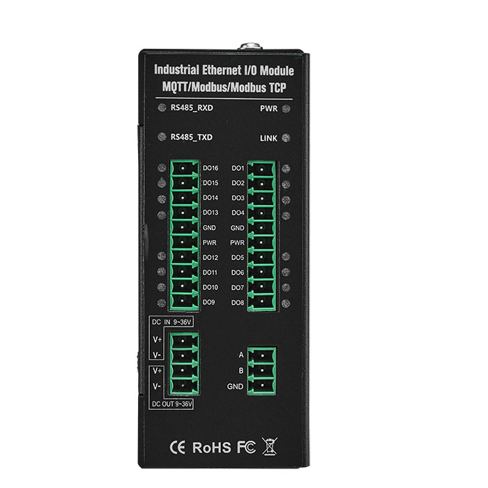 16 ch sink digital output support control the direction of the stepper motor Modbus TCP IO module