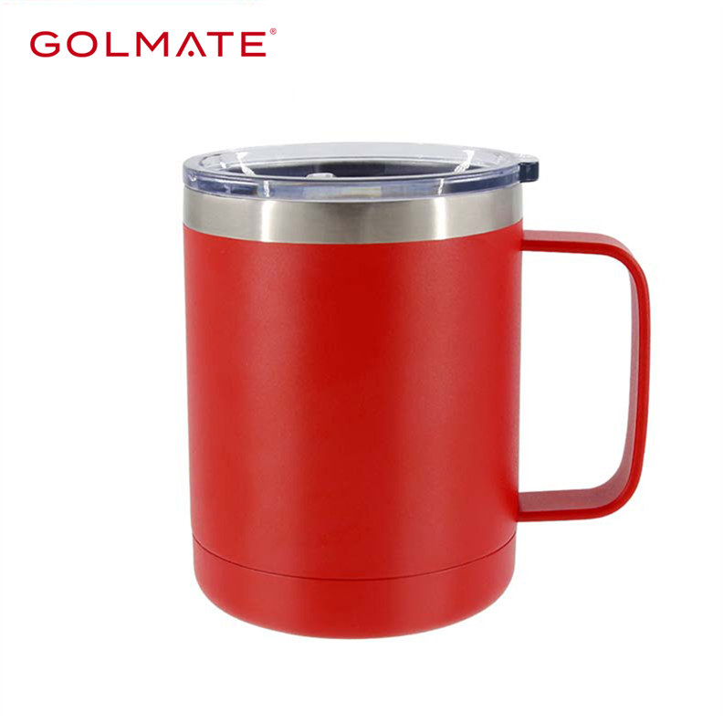 Factory Wholesale 12oz Stainless Steel Coffee Mug Tumbler Cup With Handle And Lid