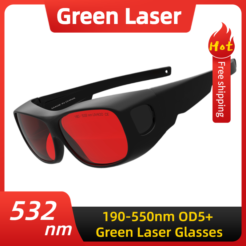 532nm Демонстрация Зеленые лазерные указки Защитные очки Фиолетовый синий экранирование Защитные очки безопасности