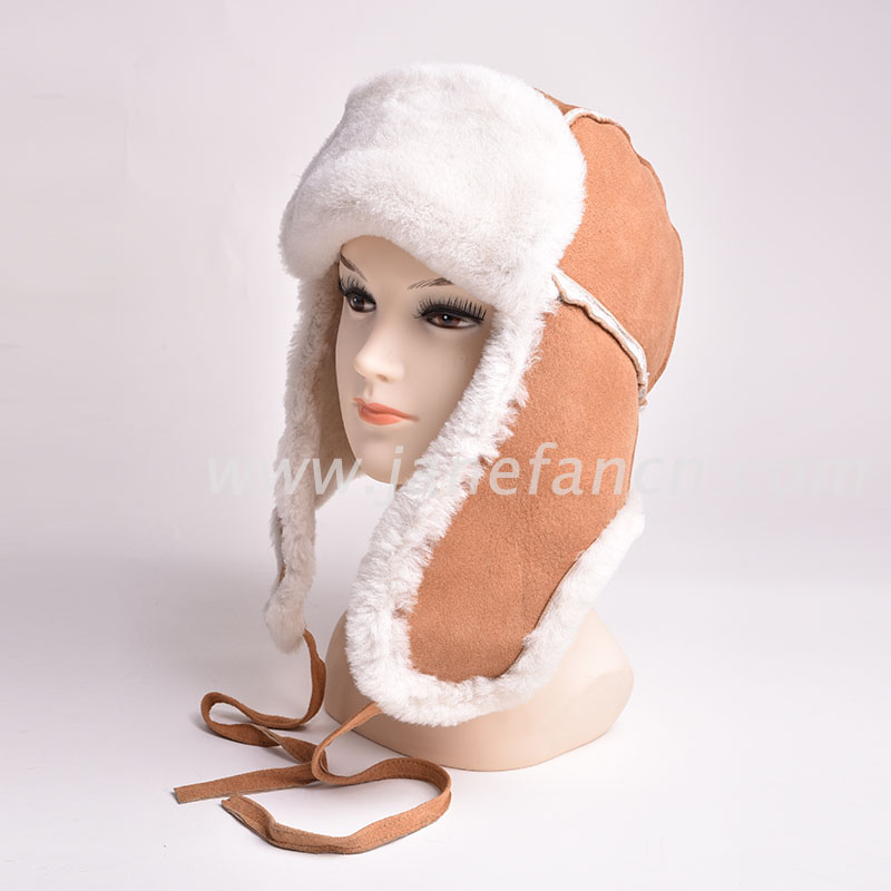 China Sheepskin Bomber Cap Winter Lamb Fur Trapper Fur Hats