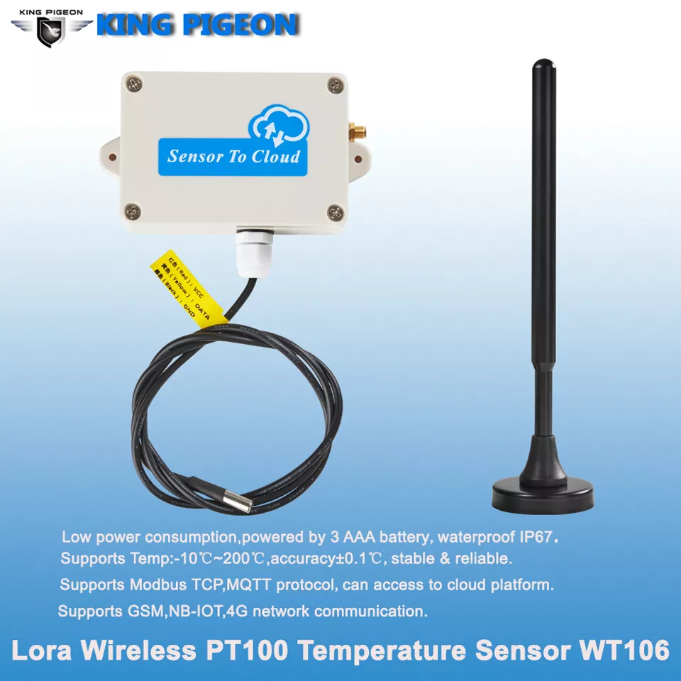 Wireless Lora IOT Gateway high precision RTD PT100 Temperature Logger WT106