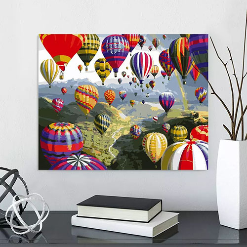 DIY Hot Air balloon by Digital Love Canvas painting by digital paint brush setting adult children's patterns